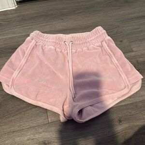 pink velvet shorts